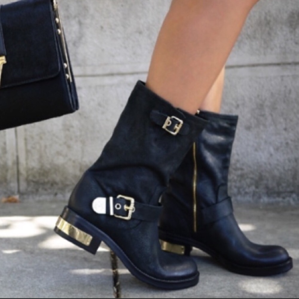 Vince Camuto Black Moto Boots 5.5